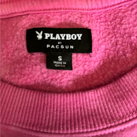 Women’s size S pink Playboy long sleeved sweatshirt crop top - Picture 8 of 10